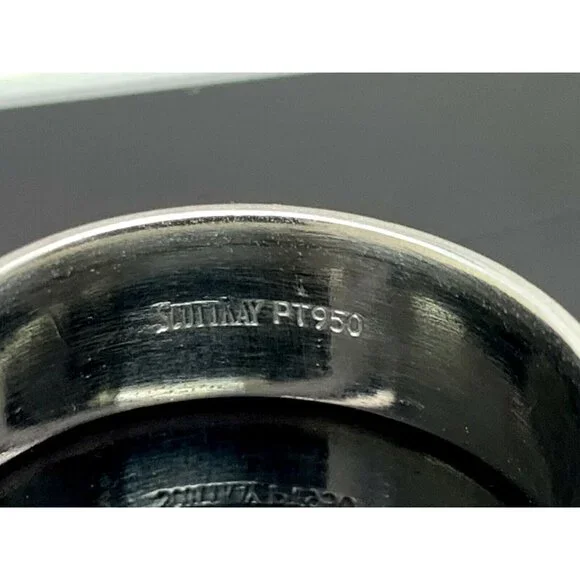 Scott Kay Men's Wedding Band Platinum Milgrain 7.6mm Wide Ring Size 10.5